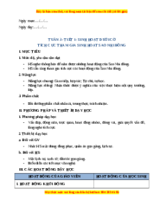 Giáo án Tuần 3 HĐTN lớp 2 Cánh diều