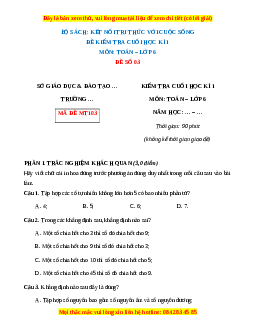 Đề thi cuối kì 1 Toán 6 Kết nối tri thức (Đề 3)