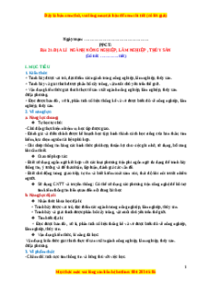 Giáo án Bài 21 Địa lí 10 Cánh diều: Địa lí các ngành nông nghiệp, lâm nghiệp, thuỷ sản