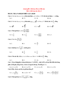 Trắc nghiệm Toán 11 Cánh diều Chương 3 (có đúng sai, trả lời ngắn)