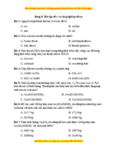 Trắc nghiệm Bài tập silic và công nghiệp silicat Hóa học 9