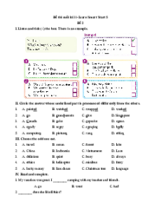 Đề thi Cuối kì 1 Tiếng Anh lớp 5 i-Learn Smart Start (Đề 2 kèm file nghe)