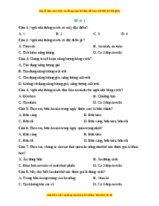 Đề thi cuối kì 1 Công nghệ 6 Kết nối tri thức (Đề 1)