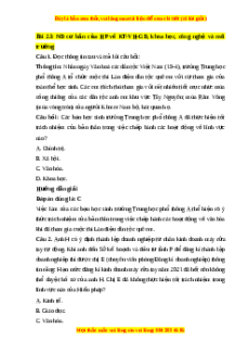 Trắc nghiệm KTPL 10 Bài 23 Chân trời sáng tạo: Nội dung cơ bản của hiến pháp nước Cộng hòa xã hội chủ nghĩa Việt Nam năm 2013 về kinh tế, văn hóa, giáo dục, khoa học, công nghệ và môi trường