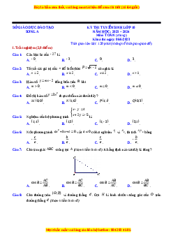 Đề thi vào 10 Toán Tỉnh Sơn La năm 2023-2024