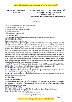 Đề thi thử Ngữ Văn Sở Nghệ An lần 1 năm 2021