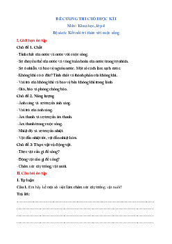 Đề cương ôn tập Cuối kì 1 Khoa học lớp 4 Kết nối tri thức