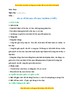 Giáo án Số bị chia, số chia, thương Toán lớp 2 Kết nối tri thức