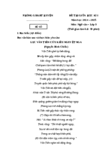 Đề thi giữa kì 1 Ngữ văn 9 Cánh diều 2024 (Đề 5)