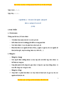 Giáo án Bài 1 Lịch sử 6 Cánh diều (2024): Lịch sử là gì