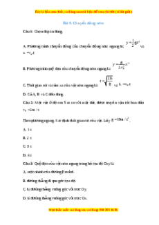 Trắc nghiệm Chuyển động ném Vật lí 10 Chân trời sáng tạo