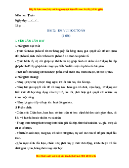 Giáo án Em vui học toán Toán lớp 4 Cánh diều