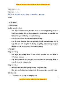 Giáo án GDQP 10 Bài 12 (Cánh diều): Kĩ thuật cấp cứu và chuyển thương