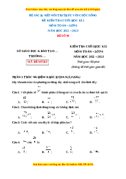 Đề thi cuối kì 2 Toán 6 Kết nối tri thức (Đề 8)