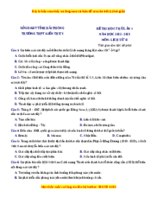 Đề thi thử Lịch sử trường Kiến Thụy - Hải Phòng lần 1 năm 2023