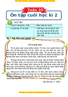 Bài tập cuối tuần Tiếng việt lớp 3 Tuần 35 Chân trời sáng tạo (có lời giải)