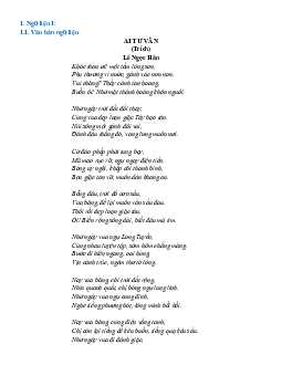 Ngữ liệu ngoài sgk lớp 9 phần Thơ song thất lục bát