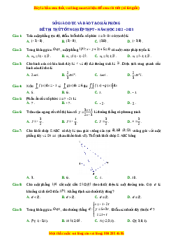 Đề thi thử Toán Sở Hải Phòng lần 1 năm 2023
