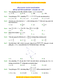 Đề thi thử Toán Sở Hải Phòng lần 1 năm 2023