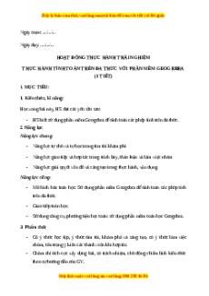 Giáo án Thực hiện tính toán trên đa thức với phần mềm GeoGebra Toán 8 Kết nối tri thức