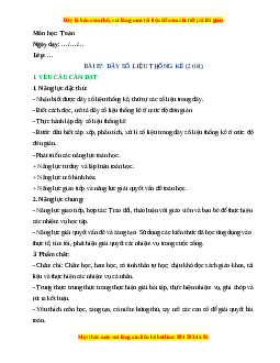 Giáo án Dãy số liệu thống kê Toán lớp 4 Cánh diều