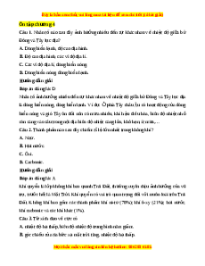 Trắc nghiệm tổng hợp Chương 4 Địa Lí 10 Kết nối tri thức