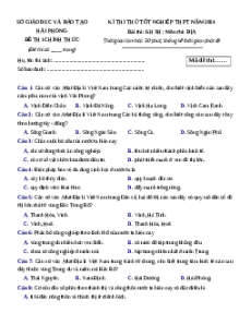 Đề thi thử tốt nghiệp Địa lí Sở GD&ĐT Hải Phòng lần 2 năm 2024