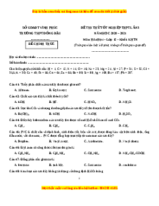 Đề thi thử Hóa Học trường Đồng Đậu năm 2021