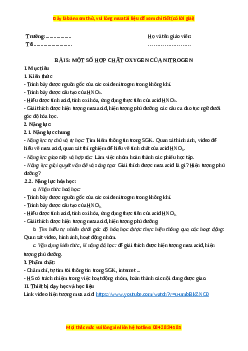 Giáo án Một số hợp chất với oxygen của nitrogen Hóa học 11 Chân trời sáng tạo