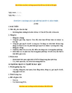 Giáo án Tự nhiên xã hội lớp 2 Cánh diều: Ôn tập và đánh giá - Chủ đề Trái đất và bầu trời