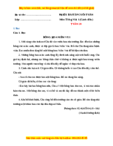 Bài tập cuối tuần Tiếng việt lớp 1 Tuần 28 Cánh diều (có lời giải)