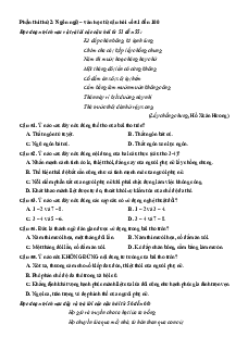 10 Đề thi ĐGNL Bộ Quốc phòng môn Văn học - Ngôn ngữ