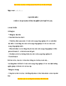 Giáo án chuyên đề 3: Cuộc cách mạng công nghiệp lần thứ 4 Địa lí 11 Cánh diều