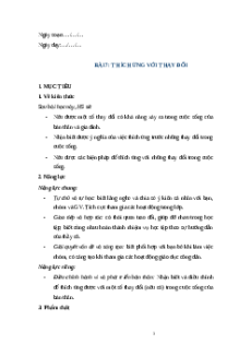 Giáo án Bài 7: Thích ứng với thay đổi Giáo dục công dân 9 Kết nối tri thức