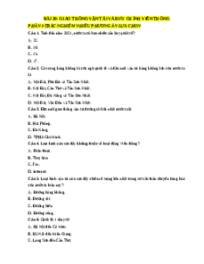 Trắc nghiệm Bài 20: Giao thông vận tải và bưu chính viễn thông Địa lí 12 Đúng-Sai, Trả lời ngắn sách mới 2025