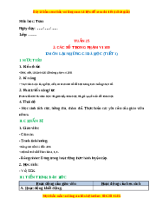 Giáo án Em ôn lại những gì đã học Toán lớp 1 Cánh diều