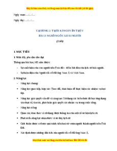 Giáo án Bài 3 Lịch sử 6 Chân trời sáng tạo (2024): Nguồn gốc loài người