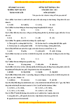Đề thi thử Hóa Học trường Chuyên Thoại Ngọc Hầu năm 2021