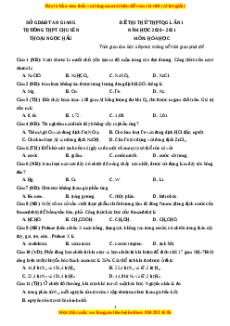 Đề thi thử Hóa Học trường Chuyên Thoại Ngọc Hầu năm 2021