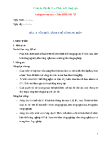 Giáo án Bài 18 Địa lí 12 Chân trời sáng tạo (2024): Tổ chức lãnh thổ công nghiệp