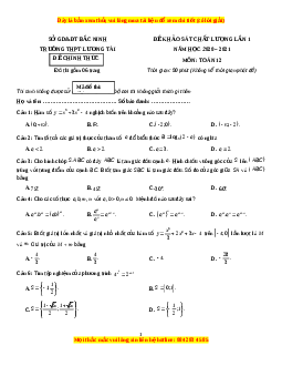 Đề thi thử Toán trường Lương Tài năm 2021