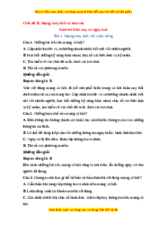 Trắc nghiệm Tin học 10 Chủ đề B Bài 1: Mạng máy tính với cuộc sống Tin học 10 Cánh diều