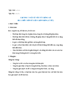 Giáo án Biểu diễn số liệu ghép nhóm Toán 9 Chân trời sáng tạo
