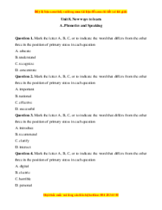 Trắc nghiệm Unit 8: New Ways To Learn Tiếng Anh 10 Kết nối tri thức