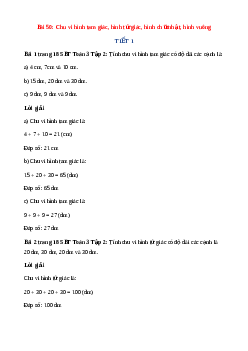 VBT Toán lớp 3 Bài 50 (Kết nối tri thức): Chu vi hình tam giác, hình tứ giác, hình chữ nhật, hình vuông