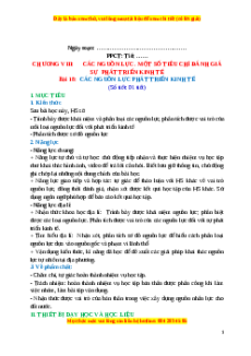 Giáo án Bài 18 Địa lí 10 Cánh diều: Các nguồn lực phát triển kinh tế