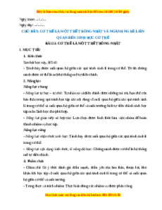 Giáo án Cơ thể là một thể thống nhất Sinh học 11 Cánh diều