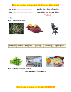 Bài tập cuối tuần Tiếng việt lớp 1 Tuần 26 Cánh diều (có lời giải)
