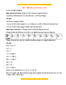 Giải sgk Toán 6 Bài 7: Dấu hiệu chia hết cho 2, cho 5 (Chân trời sáng tạo)