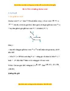 Lý thuyết Toán 10 Kết nối tri thức Bài 11: Tích vô hướng của hai vectơ